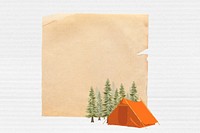 Camping aesthetic note paper, travel collage