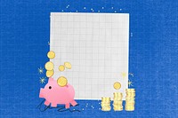 Piggy bank note paper, finance collage