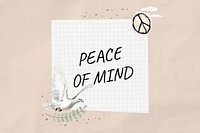 Peace of mind beige background, freedom design