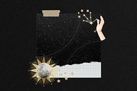 Celestial moon note paper, astrology collage