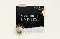 Mysterious universe words, astrology collage 