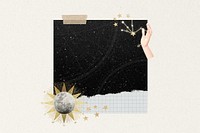 Celestial moon note paper, astrology collage