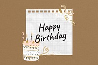 Happy Birthday greeting, cute cake collage