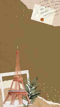 Eiffel tower aesthetic mobile wallpaper, travel collage background