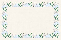 Leafy cloud frame background, beige paper design