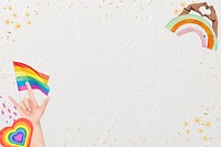 LGBTQ pride celebration background, off-white textured design