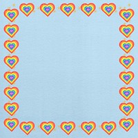Rainbow heart frame background, LGBTQ community