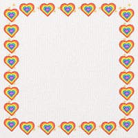 Rainbow heart frame background, LGBTQ community