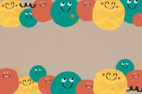 Brown emoticon doodle border background