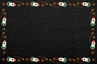 Space rocket pattern frame background, cute galaxy illustration