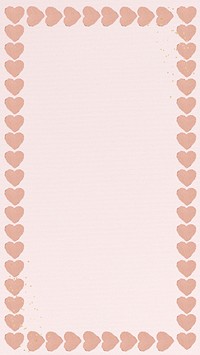 Cute heart frame phone wallpaper, Valentine's Day background