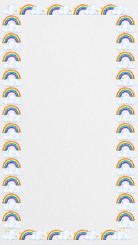 Cute rainbow frame iPhone wallpaper, weather collage