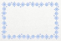 Winter snowflakes frame background, blue textured design