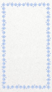 Winter snowflakes frame phone wallpaper, off-white textured background