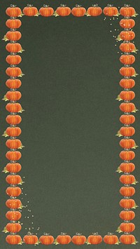 Autumn pumpkin frame phone wallpaper, aesthetic patterned design