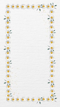 White daisy frame iPhone wallpaper, remix illustration