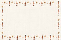 Champagne patterned frame background, paper textured design