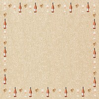 Champagne patterned frame background, paper textured design