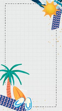 Summer palm tree phone wallpaper, holiday aesthetic frame