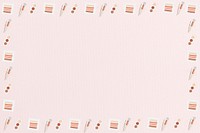 Makeup patterned frame background, pink aesthetic