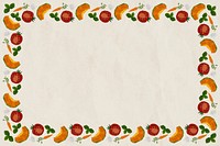 Vegetables patterned frame background, paper textured design