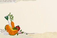 Healthy vegetables food background, cute paper collage