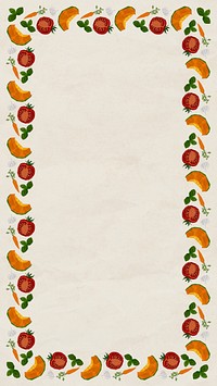 Vegetables patterned frame phone wallpaper, paper textured background