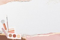 Beauty makeup aesthetic background, paper collage