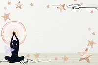 Aesthetic meditating woman frame background