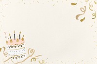 Aesthetic birthday cake background, beige design