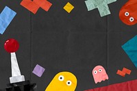 Retro arcade game frame background, cute illustration