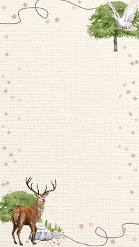 Aesthetic stag frame iPhone wallpaper, wildlife and nature background