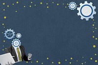 Businessman cogwheel background, business collage