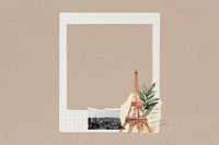 Eiffel tower instant film frame, collage design