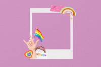 LGBTQ+ pride instant film frame, collage design