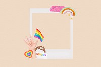 LGBTQ+ pride instant film frame, collage design