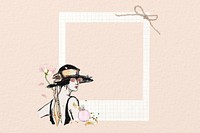 Fashionable woman instant film frame, collage design