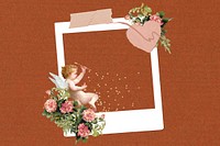 Valentine's cupid instant film frame, collage design