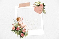 Valentine's cupid instant film frame, collage design