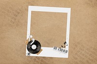 Music aesthetic instant film frame, collage design