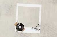 Music aesthetic instant film frame, collage design