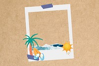 Summer vacation aesthetic instant film frame, collage design