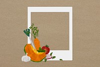 Cute vegetables instant photo frame