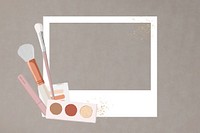 Makeup aesthetic instant film frame, collage design