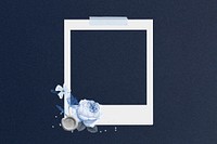 Winter rose instant film frame, collage design