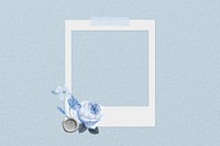 Winter rose instant film frame, collage design