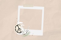 Peace dove instant film frame, collage design