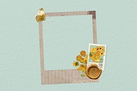 Van Gogh aesthetic instant film frame, collage design