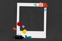 Cute gaming instant film frame, collage design