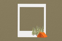 Camping aesthetic instant film frame, collage design